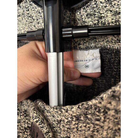 CMC Textured Button Front Coat Jacket M USA Tweed Knit Retro Minimalist - Picture 7 of 9